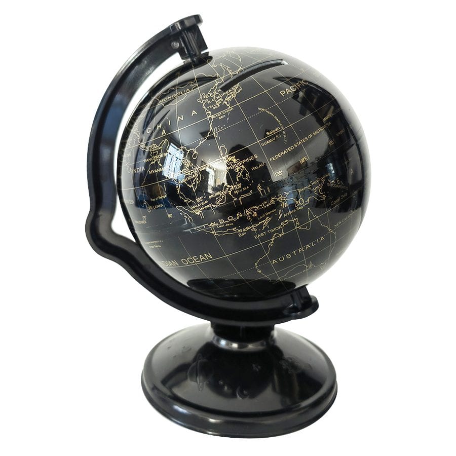 Coin Bank Globe 10.6cm Gold-Black (4.2")