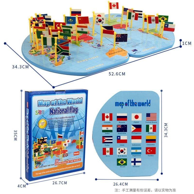World Map with Flag Toy Book